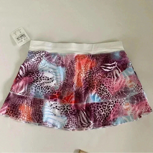 NWT Sofibella Women`s UV Colors 14 Inch Tennis Skort Animal Stream Blue - Picture 5 of 6